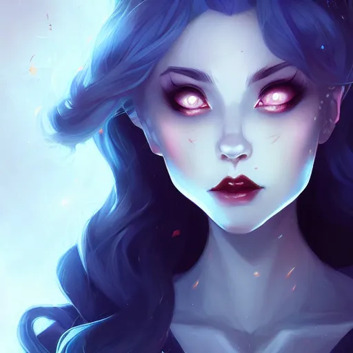 Image similar to a portrait of a beautiful vampire, art by lois van baarle and loish and ross tran and rossdraws and sam yang and samdoesarts and artgerm, digital art, highly detailed, intricate, sharp focus, Trending on Artstation HQ, deviantart, unreal engine 5, 4K UHD image