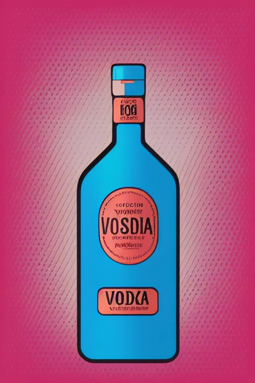 Image similar to Vodka bottle , sticker, colorful, illustration, highly detailed, simple, smooth and clean vector curves, no jagged lines, vector art, smooth