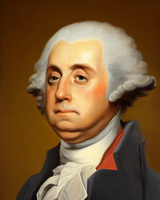 Image similar to upper body portrait of paul giamatti! as united states president george washington, 1 7 9 5, paul giamatti, official portrait, oil on canvas by anton otto fischer, trending on artstation