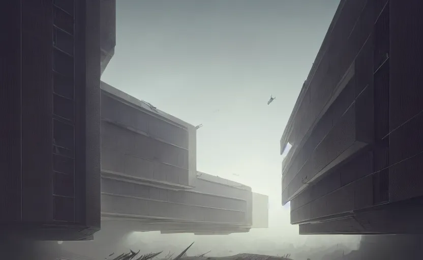 Image similar to exterior shot of utopian english brutalist chinese stronghold architecture with cinematic lighting by zaha hadid peter zumthor and renzo piano and, darek zabrocki and greg ruthkowski, simon stalenhag, cinematic, holy place, paradise, scifi, futurism, atmospheric, concept art, artstation, trending on artstation