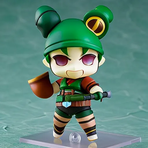 Prompt: teemo league of legends, a nendoroid of teemo, figurine, detailed product photo