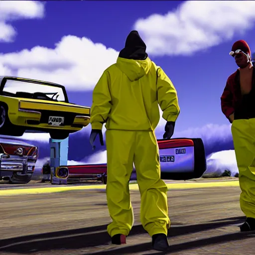 Image similar to screenshot of a breaking bad racing game