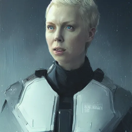 Image similar to portrait of a woman by greg rutkowski, she looks like gwendoline christie, wearing the tactical gear of the corellian confederation, star wars expanded universe, he is about 3 0 years old, highly detailed portrait, digital painting, artstation, concept art, smooth, sharp foccus ilustration, artstation hq