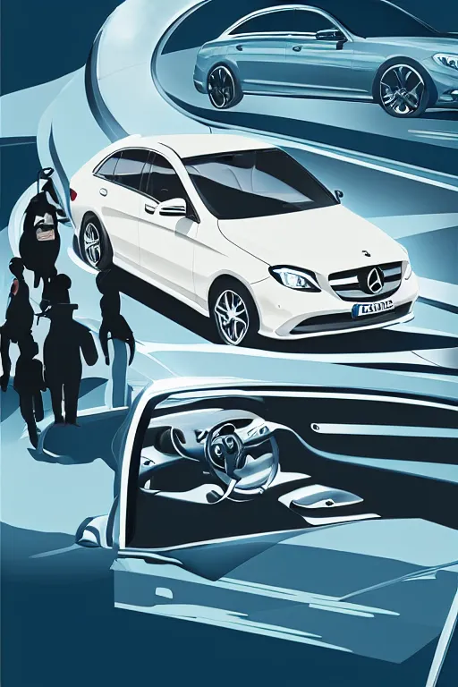 Image similar to advertising illustration for mercedes