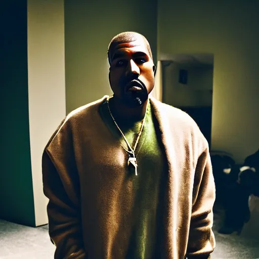 Image similar to Kanye dressed as Shrek, XF IQ4, 150MP, 50mm, F1.4, ISO 200, 1/160s, natural light