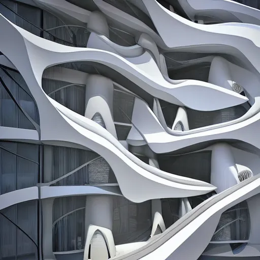 Image similar to 3d printed building, by zaha hadid