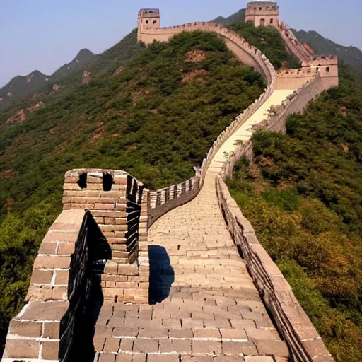 Image similar to a destroyed and deserted great wall of china