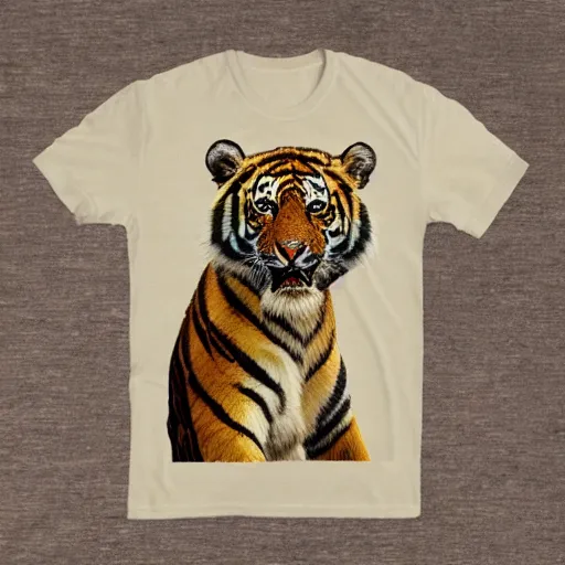 Prompt: hybrid between a tiger and a bear t