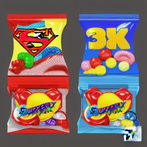 Image similar to 8 k 3 d model rendering of super sale candy package, high textured, conceptual, intricate detailed painting, illustration sharp detail, manga 1 9 9 0