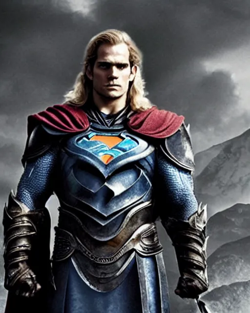 Prompt: promotional image of Henry Cavill as Arthas Menethil