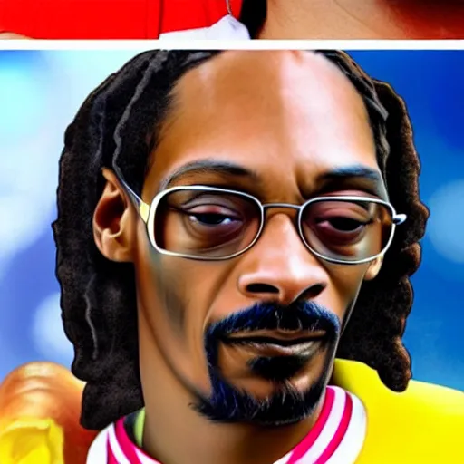 Image similar to a hotdog mixed with the face of snoop dogg