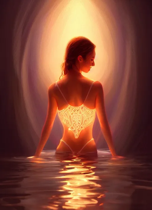 Prompt: water, glowing lights!! intricate elegant, highly detailed, digital painting, artstation, concept art, smooth, sharp focus, illustration, art by artgerm