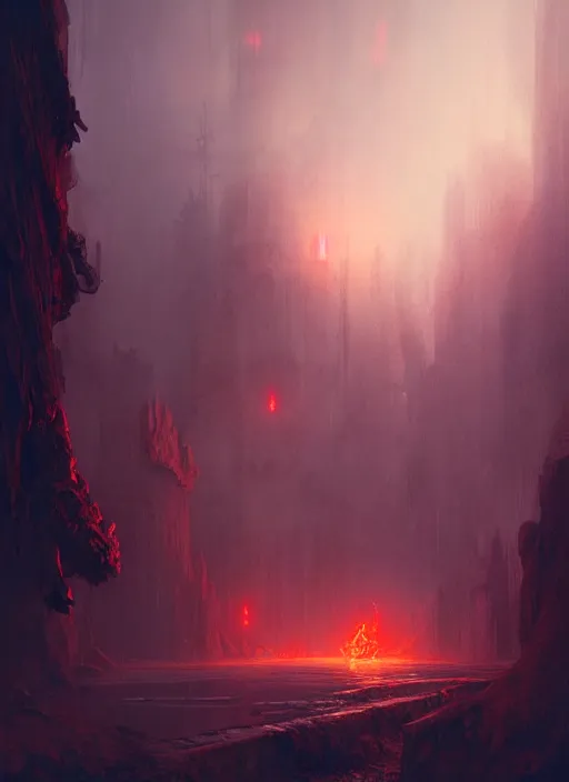 Image similar to the place in hell where all beauty dies, concept art, highly detailed, cinematic lighting, digital art painting by greg rutkowski