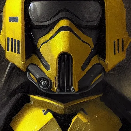 Image similar to portrait of a man by greg rutkowski, a soldier of the eternal sith empire, wearing a black and yellow tactical gear, star wars expanded universe, highly detailed portrait, digital painting, artstation, concept art, smooth, sharp foccus ilustration, artstation hq