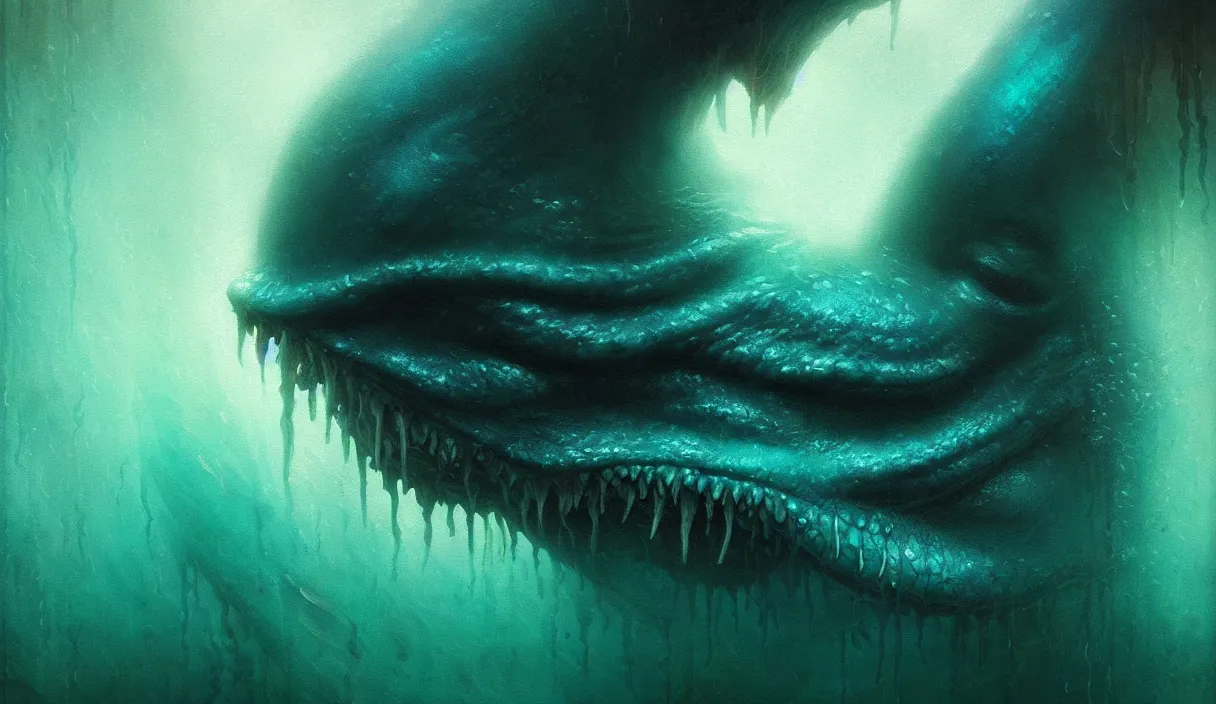 Prompt: epic professional digital art of hungry eyes, ambient teal light, painted, mysterious, closeup cinematic aquatic scene, eerie, mythic, detailed, intricate, grand, leesha hannigan, wayne haag, reyna rochin, ignacio fernandez rios, mark ryden, van herpen, artstation, cgsociety, epic, stunning, gorgeous, wow wow detail