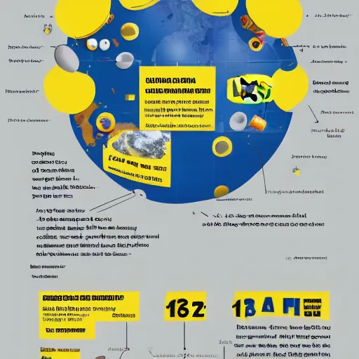 Image similar to a detailed ikea guide on the construction of planet earth