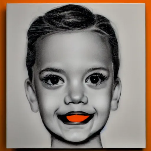 Image similar to angelina lolie face on an ( orange )