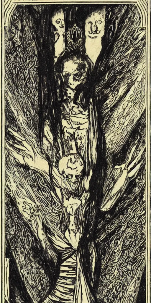 Image similar to the death tarot card by austin osman spare