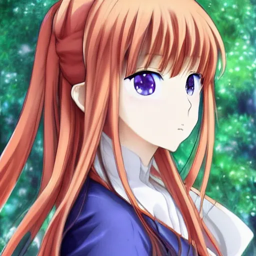 Image similar to Horo from the anime Spice and Wolf, beautiful portrait