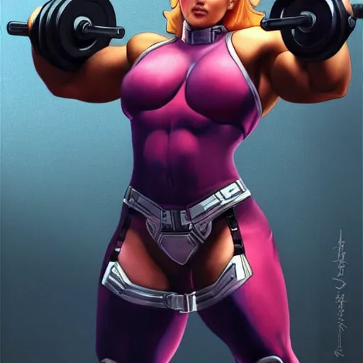 Prompt: scarlett johansson as thick muscular weightlifter zarya from overwatch, highly detailed, digital painting, artstation, sharp focus, illustration, art by tan zi and ayanamikodon and alphonse mucha and wlop