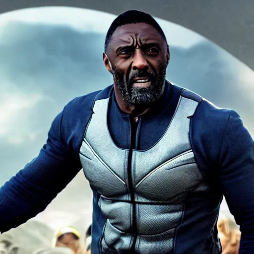 Image similar to film still of Idris Elba as Wolverine in new X-Men film, photorealistic 8k