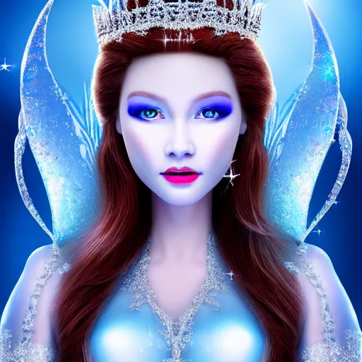 Image similar to photo of a real-life very beautiful! ice queen, highly detailed, 4k,