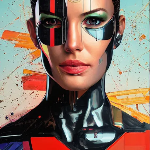 Image similar to portrait of a female android, by MARVEL comics and Sandra Chevrier, 8k