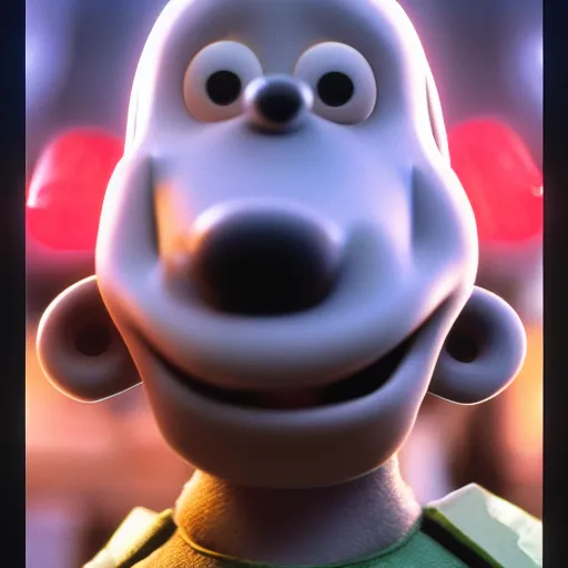 Prompt: Portrait of Wallace from Wallace and Gromit in Halo 3, splash art, movie still, cinematic lighting, dramatic, octane render, long lens, shallow depth of field, bokeh, anamorphic lens flare, 8k, hyper detailed, 35mm film grain