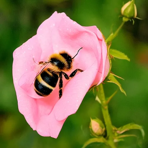 Image similar to bee on rose photograph