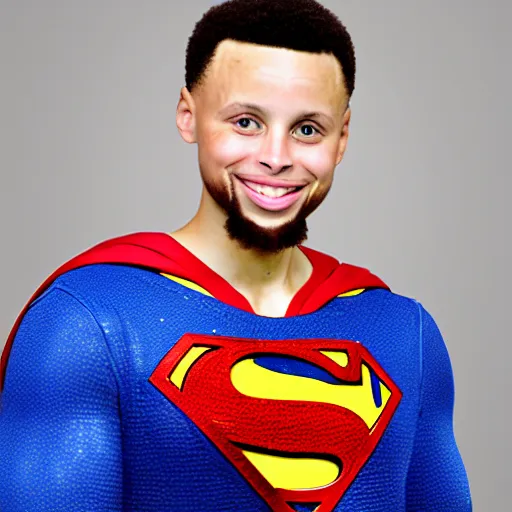 Prompt: portrait photo Stephen curry as superman