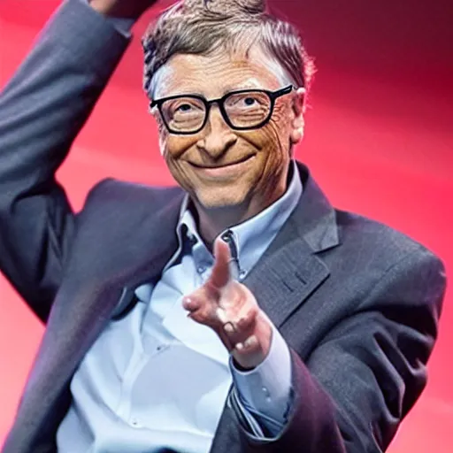 Prompt: bill gates riding a robotic crab shooting lasers from his eyes