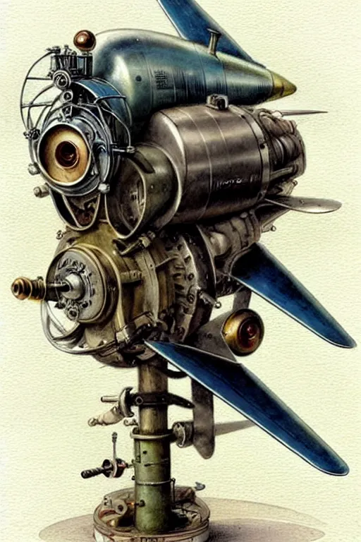 Image similar to (((((1950s rotary airplane engine. muted colors.))))) by Jean-Baptiste Monge !!!!!!!!!!!!!!!!!!!!!!!!!!!