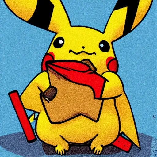 Image similar to pikachu smoking a hookah