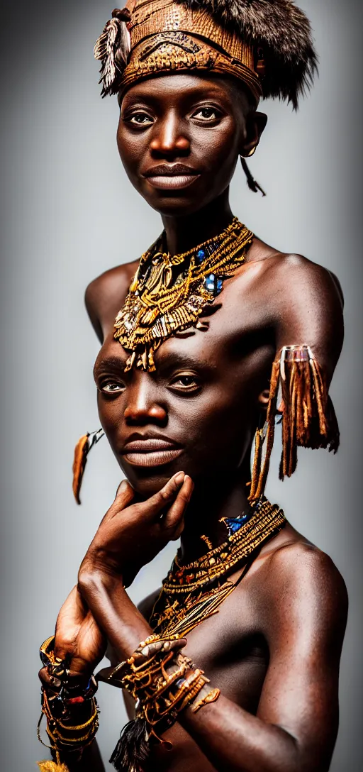 Prompt: shaka zulu, portrait photography, 50mm, photography by annie leibovitz, gmaster lens, sharp focus, highly detailed, intricate, elegant, fantasy, 500px, model, backlight,