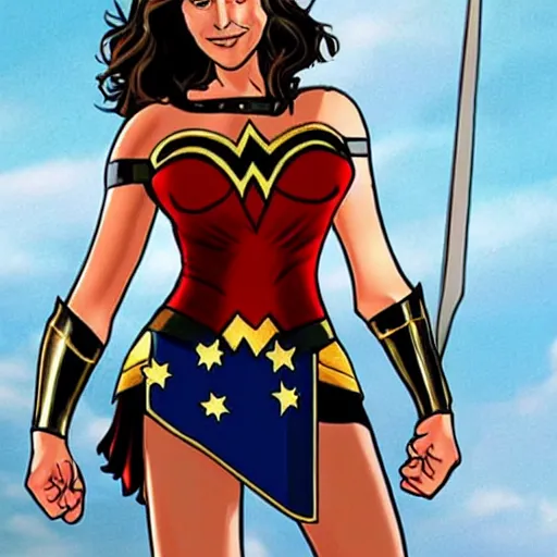 Prompt: rachel from friends as wonder woman