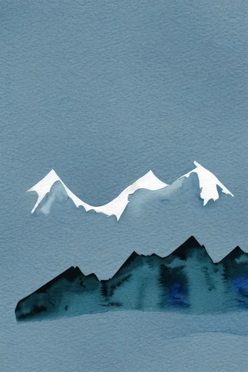 Image similar to minimalist watercolor art of swiss alps, illustration, vector art