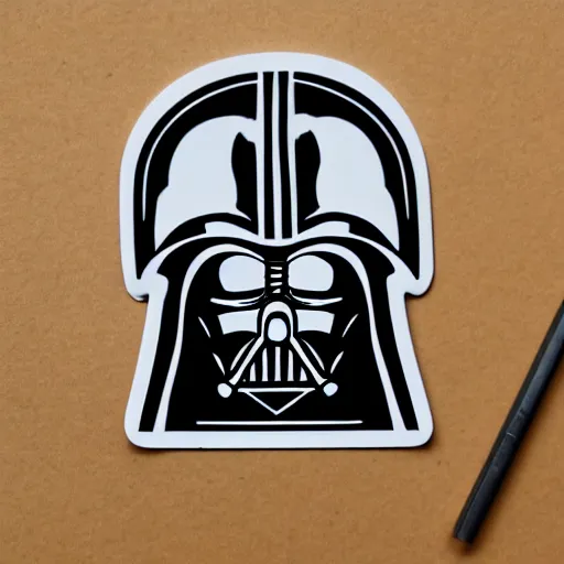 Image similar to symmetrical die cut sticker, darth vader