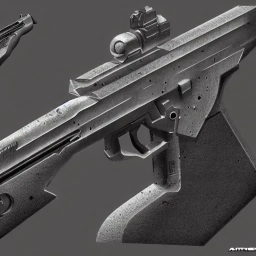 Prompt: render concept art unreal engine new gun rifle weapons future digital painting high detail sharp 4 k 8 k trending on artstation