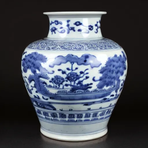 Image similar to photographs of kangxi blue and white porcelain