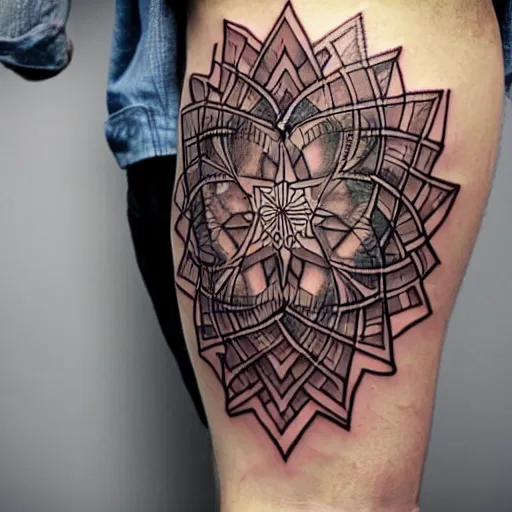 Prompt: geometrical tattoo,