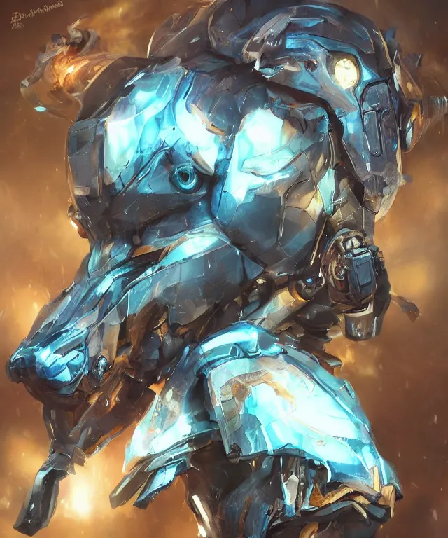 Image similar to an anthropomorphic rhinoceros portrait wearing a sci fi armor, surrealism , scifi, intricate mecha armor, elegant, highly detailed cybernetic body armor, neon glowing eyes, digital painting, artstation, concept art, smooth, sharp focus, illustration, art by Artgerm and moebius and Peter Mohrbacher,