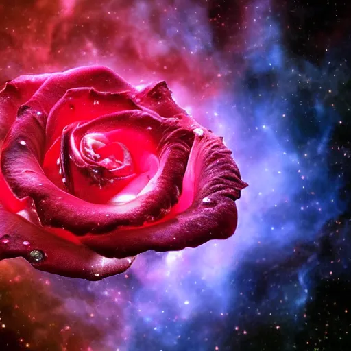 Image similar to award - winning macro of a beautiful rose made of molten lava!!! on black background, highly detailed, hyper - realistic, inner nebula glow!!!, trending on deviantart, artstation and flickr, nasa space photography, national geographic