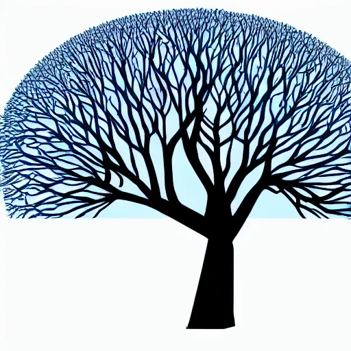 Image similar to simple tree fractal, cyan and black