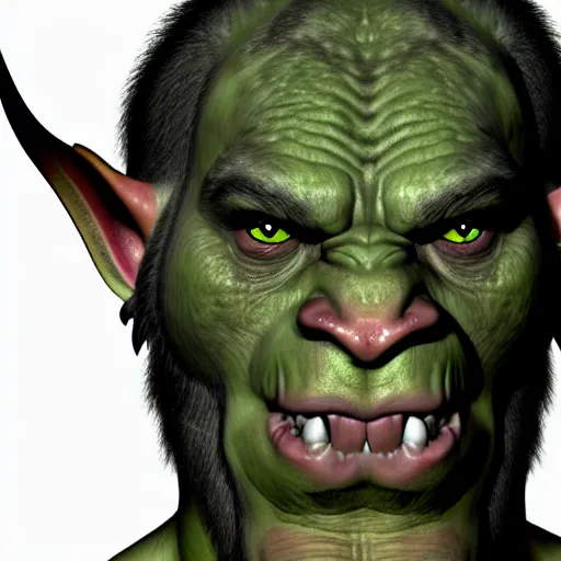 Prompt: a photorealistic portrait shot of a fantasy orc