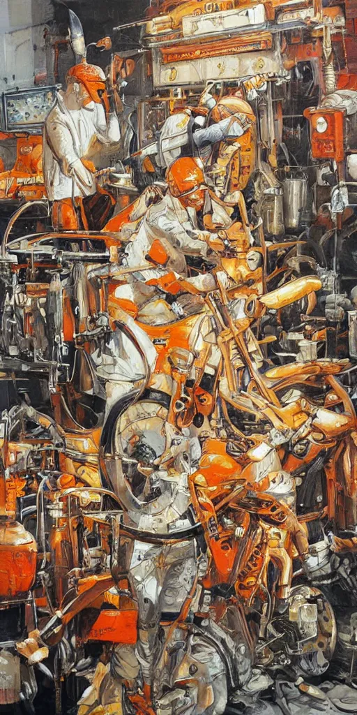 Prompt: oil painting scene from clock work orange art by kim jung gi