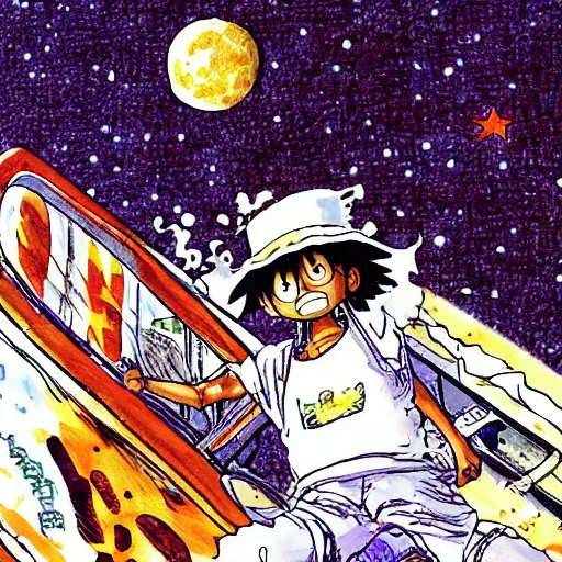 Image similar to luffy Moon landing by Eiichiro Oda