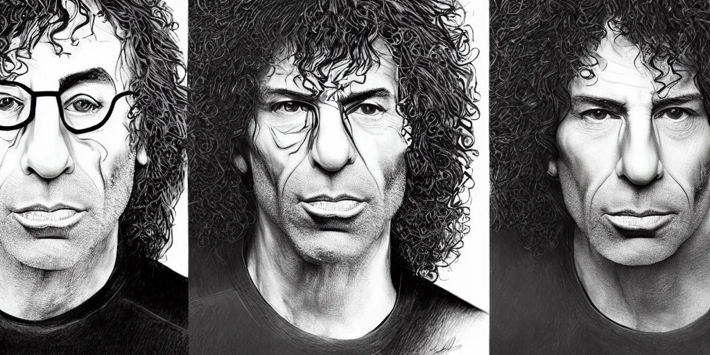 Prompt: Joe Rogan and Howard Stern morphed as one, portrait, intricate, highly detailed, concept art, smooth, sharp focus