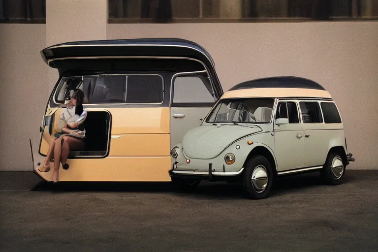 Prompt: designed by giorgetto giugiaro futuristic concept citroen van vw safari bug, ektachrome photograph, volumetric lighting, f 8 aperture, cinematic eastman 5 3 8 4 film