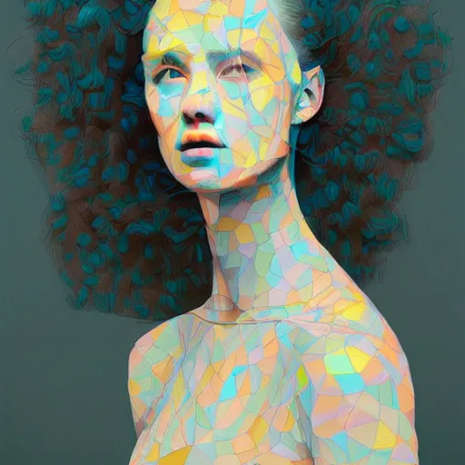 Image similar to abstract 3d female portrait by James Jean and Jason Chan