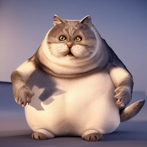 Image similar to render of worlds fattest cat unreal engine